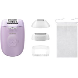 Philips Epilator Series 4000 Depiladora con 4 Accesorios, Luz LED, Piel Suave hasta 28 días - BRE257/00